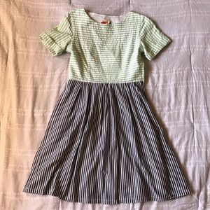 Vintage alternating stripe dress